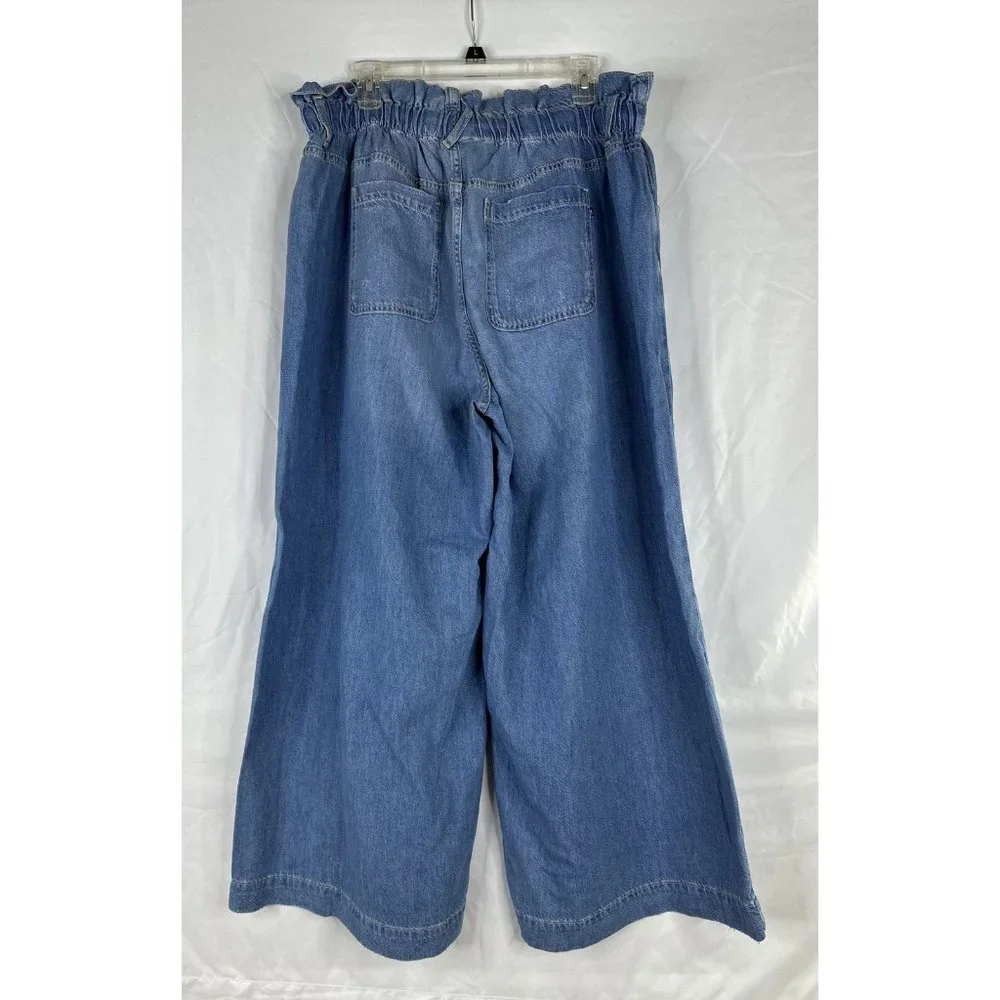 Pilcro Light Blue Paperbag Waist Wide Leg Jeans - Picture 7 of 16
